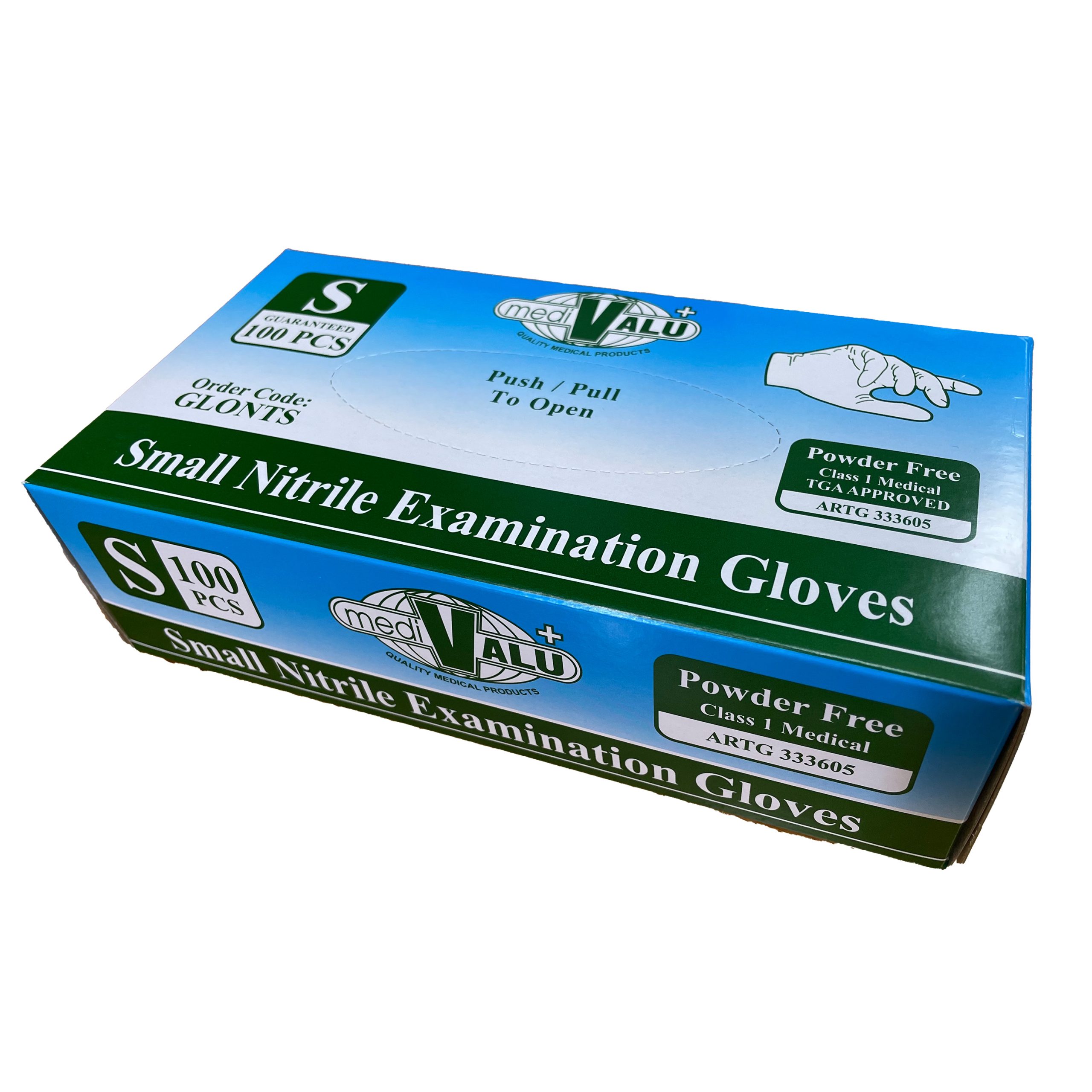 TGA Approved Nitrile Examination Gloves (Blue) - M