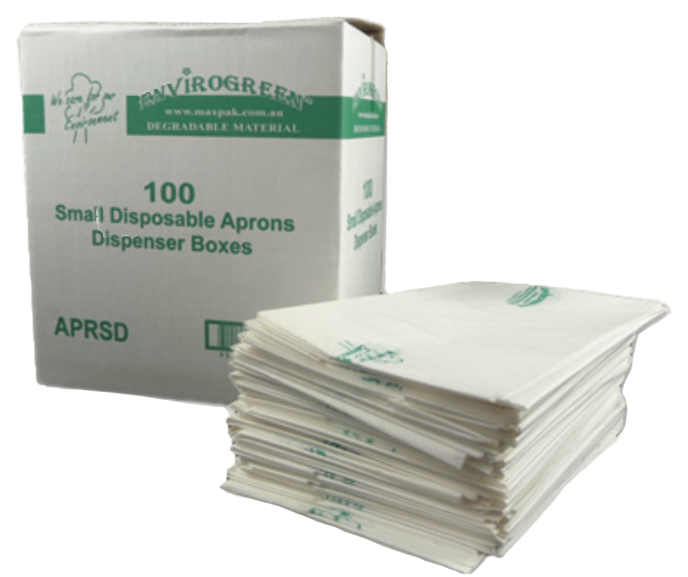 Degradable Apron in Dispenser Box of 100
