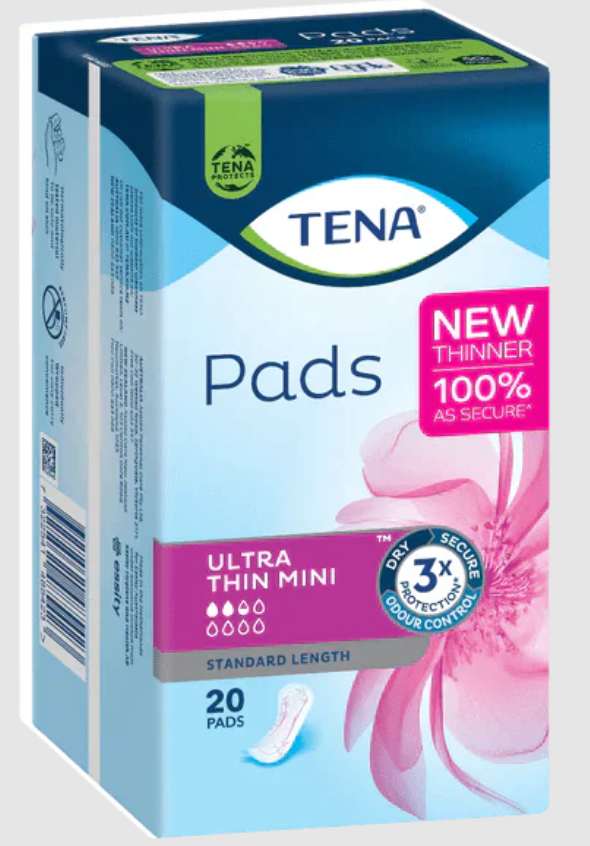 Tena Pads Ultra Thin Mini Standard Length 2.5 Drops (Pack of 20)