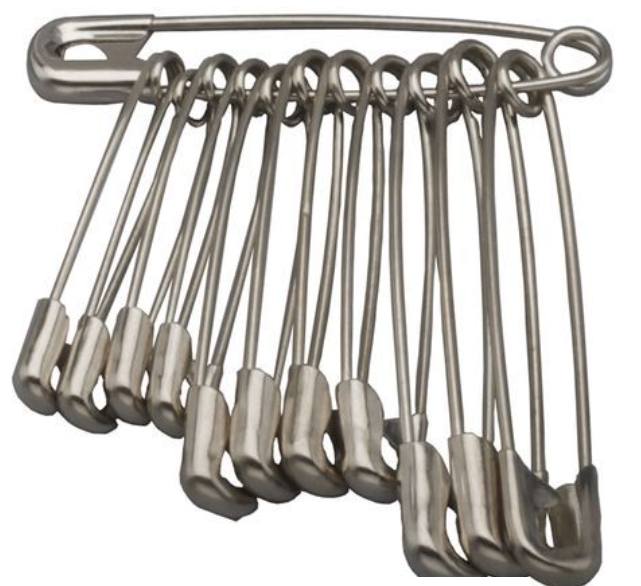Safety Pins Assorted Sizes (Pack of 12)
