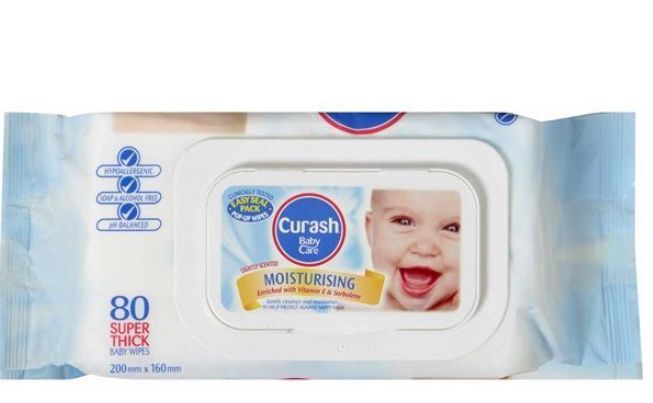 Curash Moisturising Baby Wipes (Pack of 80)