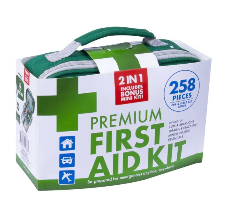 258 Piece Premium 2-in-1 Emergency First Aid Kit
