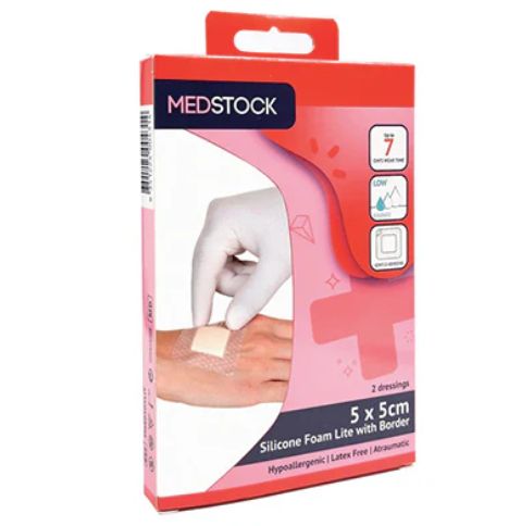 Multipack Silicone Foam Lite Dressing with Border 5 x 5
