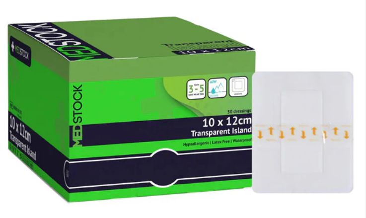 Transparent Island Dressing 10cm x 12cm (Box of 50)