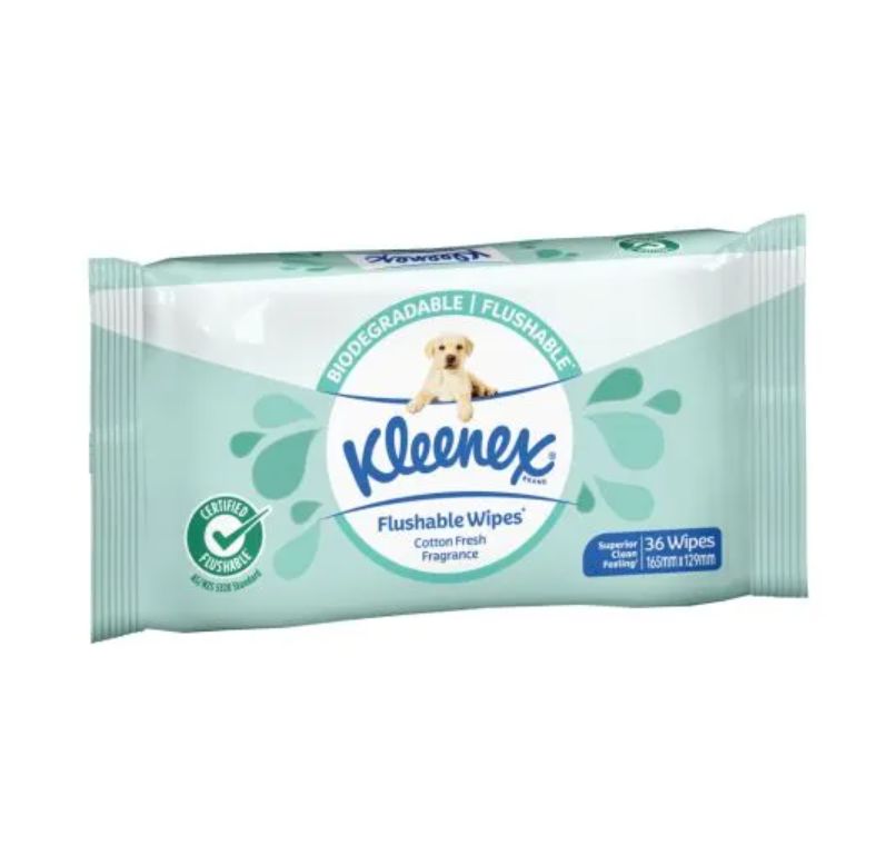 Kleenex Flushable Wipes 165x129mm Cotton Fresh