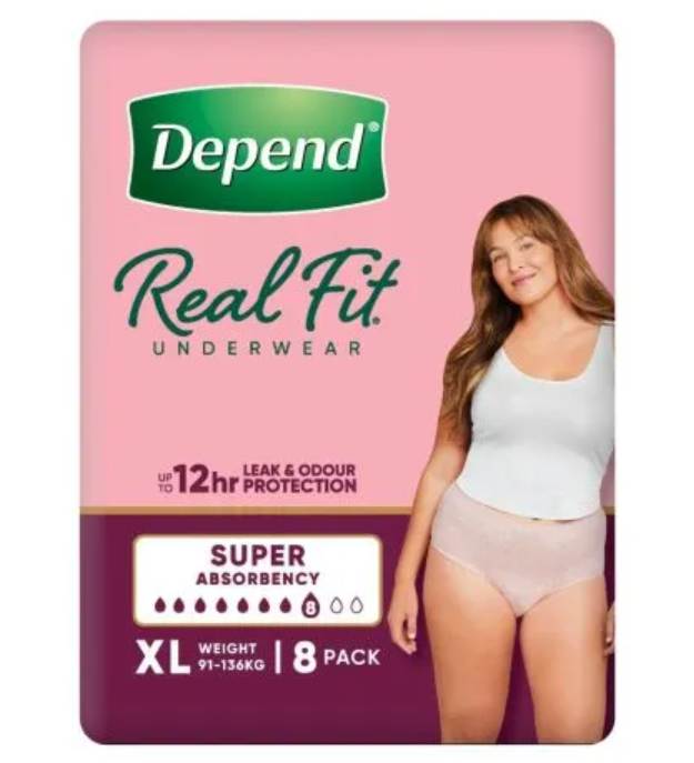 Depend Real Fit Super Underwear For Women X Large Female 1050ml Nude