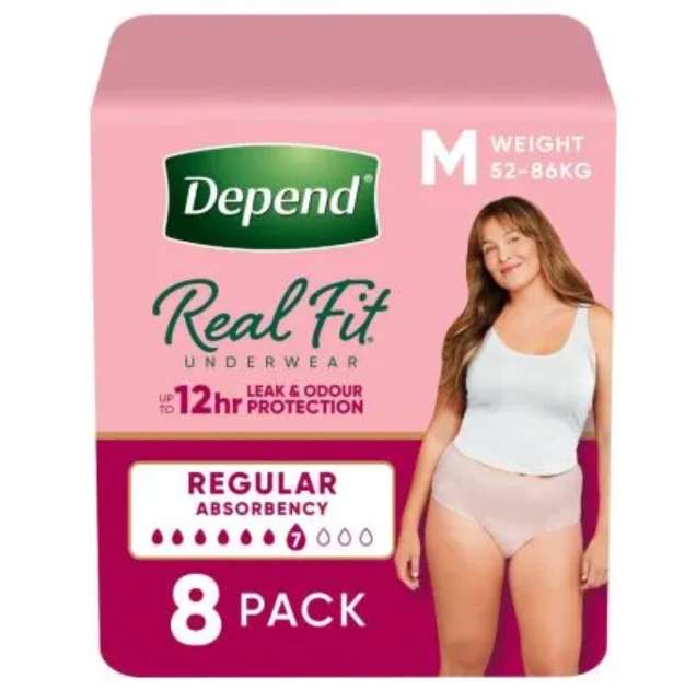 Depend Real Fit Regular Underwear For Women - Small/Medium Waist 71-102cm Female 620ml Nude