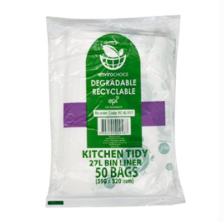 Bin Liners Biodegradable Clear 27 Litres Ctn 500