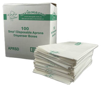 Degradable Apron in Dispenser Box of 100