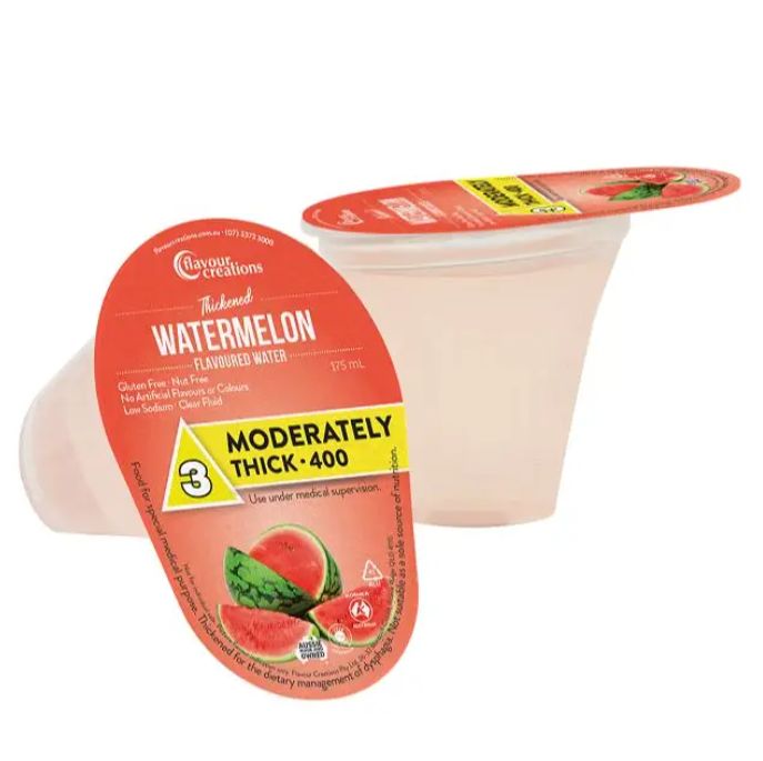 Flavour Creations Watermelon Water Moderately Thick 400 Dysphagia Cup 175 mL