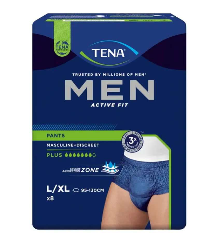 Tena Active Fit Plus Men's Pant Large 95-130cm 700ml Navy