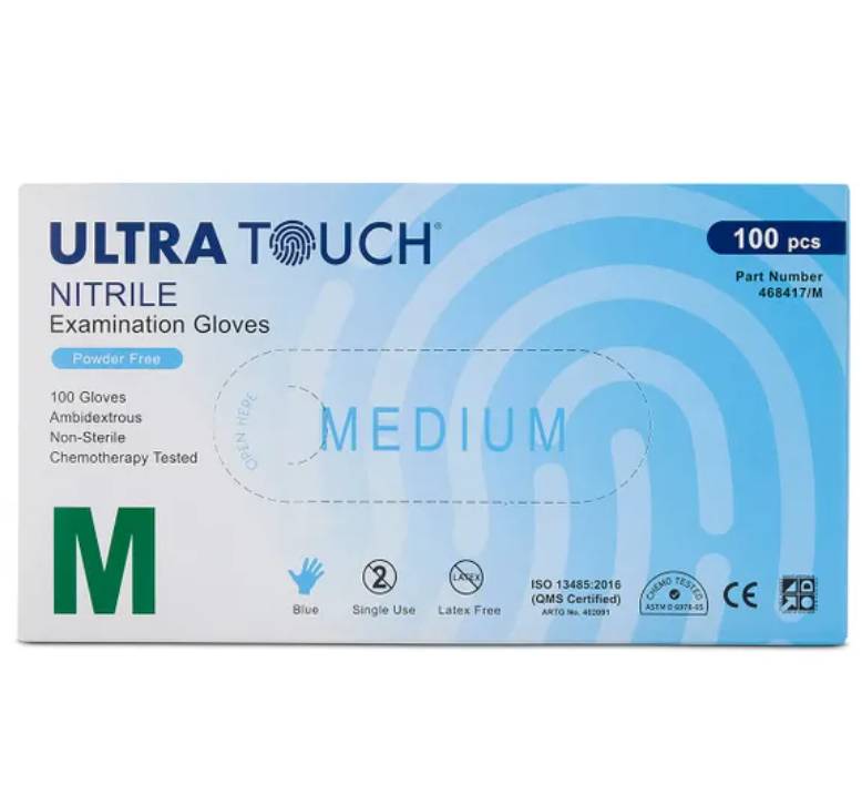 Ultra Touch Gloves Nitrile Medium Blue